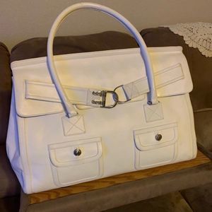 Christian Dior Paris White Leather Satchel